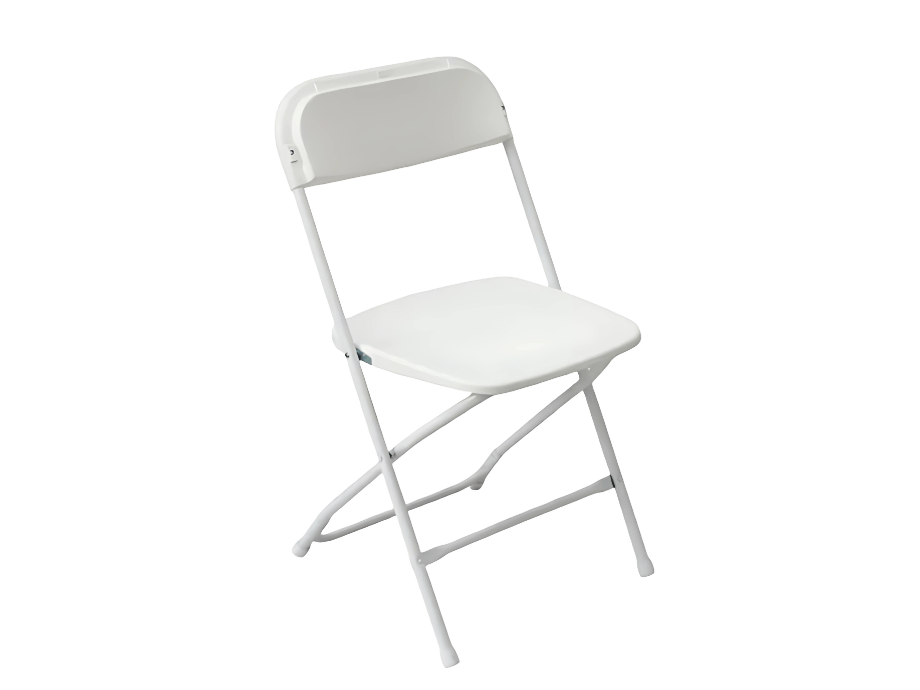 White plastic folding chair