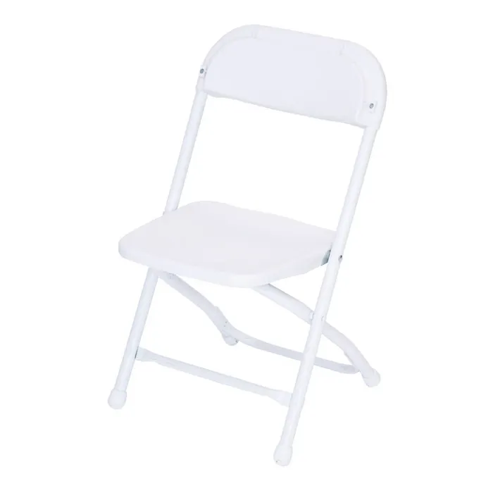 Kids’ white plastic folding rental chair